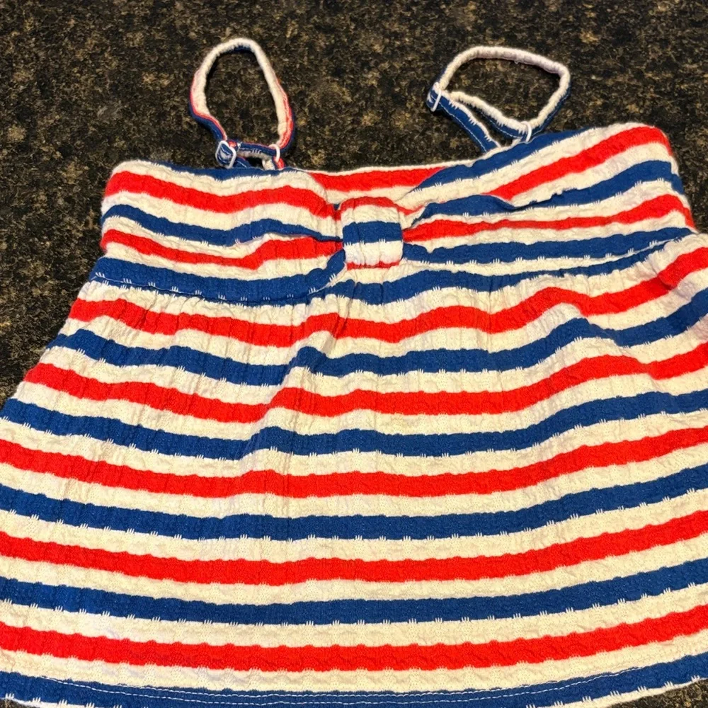 Red Shorts and Striped Top Set girls size 6 - Picture 2 of 7